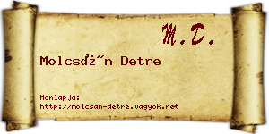 Molcsán Detre névjegykártya